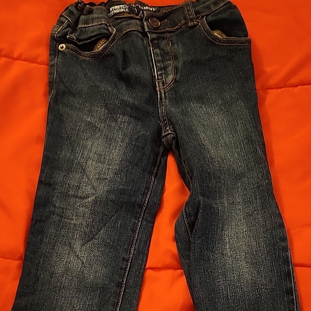 Dark Blue Denim Stretch Straight Leg Jeans